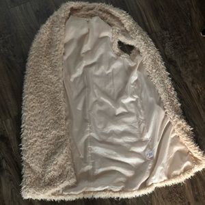 Teddy Bear Cream Colored Vest Duster - Size Large